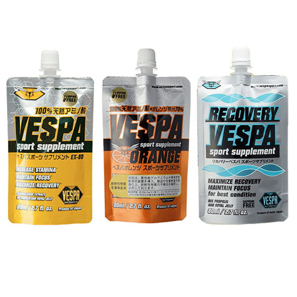 VESPA ベスパ VESPA EX-80/VESPA ORANGE/RECOVERY VESPA【トレイルランニング トレラン ランニング 補給食 行動食 はちみつ クエン酸 エナジージェル マラソン ベスパスポーツ リカバリー オレンジ ジェル】スポーツ 捕食 エネルギー補給 ロードバイク｜外遊びの専門店CamCom（カムカム）
