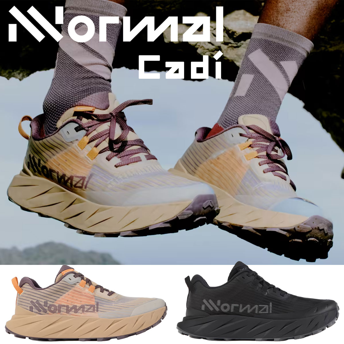 NNormal ノーマル Cadi Men メンズ トレイルランニングシューズ トレランシューズ トレイルランニング シューズ トレイルシューズトレッキングシューズ 靴 マラソン ジョギング 登山 ハイキング アウトドア 男性 スニーカー 黒|外遊びの専門店CamCom(カムカム)