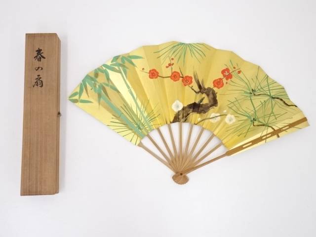 十松屋福井謹製春の扇 共箱 中古香合 道帯 振袖宗sou お茶道具 着物 宗sou 茶道具 茶道 着物