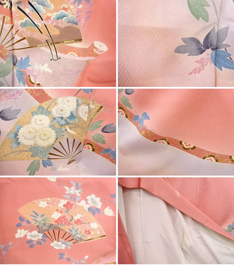 リサイクル 着 宗 中古 宗souレディースファッション 和服 茶道具 茶道 着物 手描き扇面に御所車草花模様訪問着 宗sou お茶道具 着物 Sou