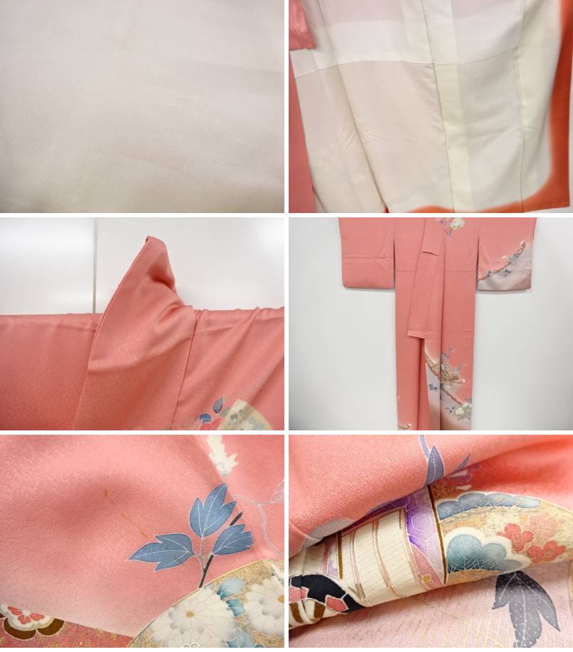 リサイクル 着 宗 中古 宗souレディースファッション 和服 茶道具 茶道 着物 手描き扇面に御所車草花模様訪問着 宗sou お茶道具 着物 Sou