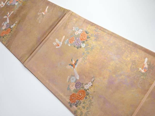 21年レディースファッション福袋特集 帯 尾長鳥に花 流水模様刺繍袋帯 リサイクル 中古 着 宗sou Gilmoretouchmy Com