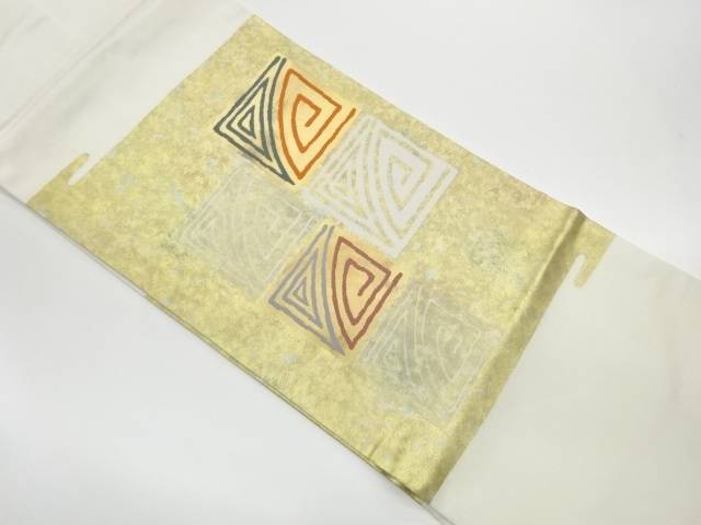 色紙に抽象模様織出し名古屋帯【リサイクル】【中古】【着】 宗sou(prc)