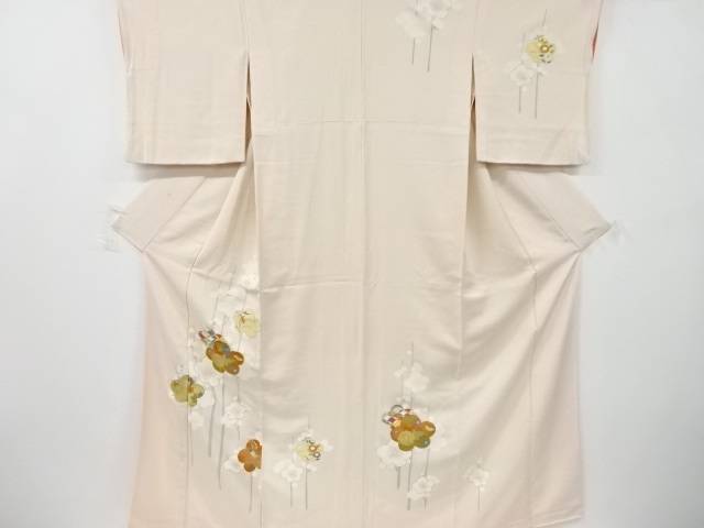 枝梅に菊楓模様刺繍訪問着【リサイクル】【中古】【着】 宗sou|お茶道具・着物 【宗 sou】