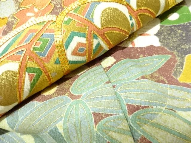 B 什書き物 金彩手書き友禅桐に酸桃笹 椿外装縫い来臨参着仮絵羽 八掛倖せ 再利用 中古 着 宗sou 紅茶機材 茶道 和服 Damienrice Com