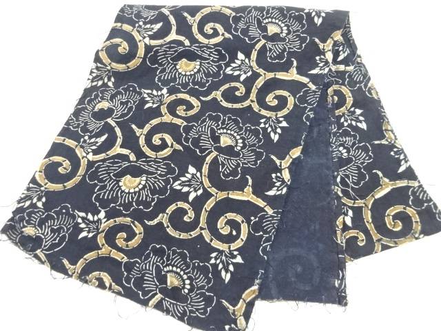 木綿二色型染名取り草唐草模様一糸物 アンティーク 中古 着 宗sou 茶道具 茶道 着物 Manitobachiropractors Ca