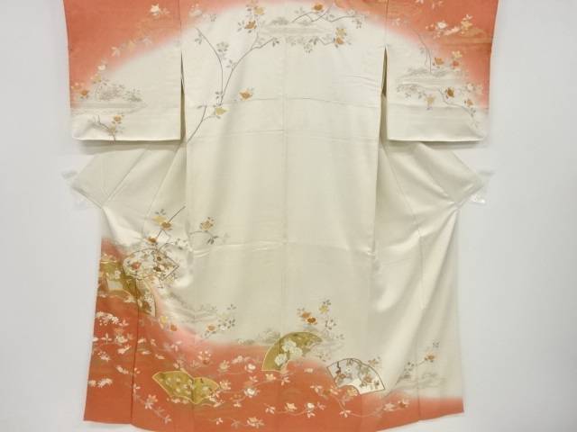 当社の 宗sou 地紙に菊 桜 橘模様刺繍訪問着 リサイクル 中古 着 着物 Williamsav Com
