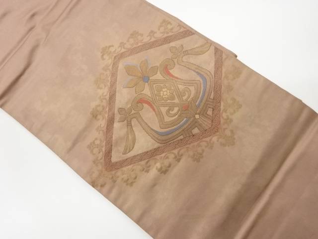 菱に抽象模様織出し名古屋帯【リサイクル】【中古】【着】 宗sou(prc)｜お茶道具・着物　【宗 sou】