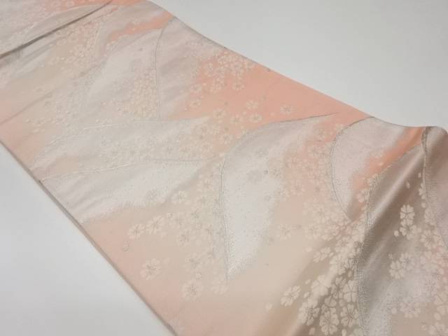 山並みに桜模様織出し袋帯【リサイクル】【中古】【着】 宗sou(prc)｜お茶道具・着物　【宗 sou】