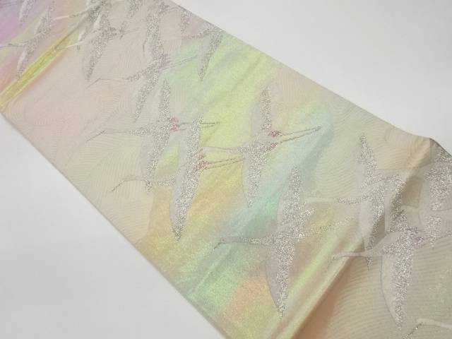 波に群鶴模様織出し袋帯【リサイクル】【中古】【着】 宗sou(prc)