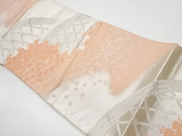 蛇籠に菊模様織出し袋帯【リサイクル】【中古】【着】 宗sou(prc)