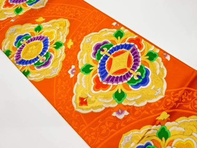 向かい蝶華紋模様織出し袋帯【リサイクル】【中古】【着】 宗sou(prc)