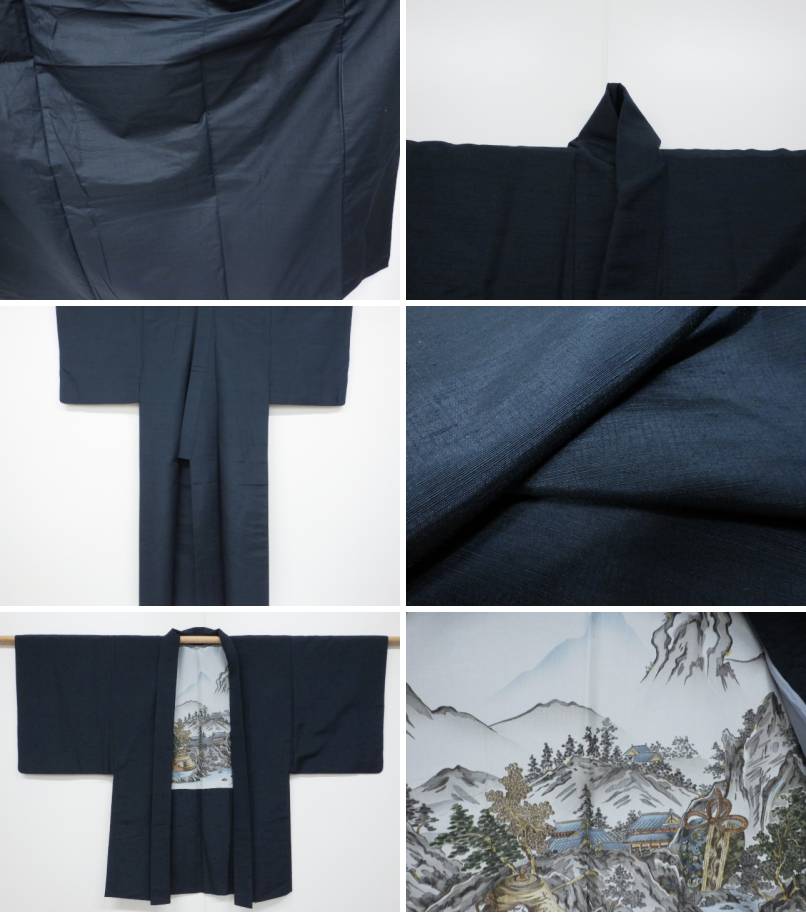 手織りひげ紬男物着物アンサンブル【リサイクル】【中古】【着】宗sou