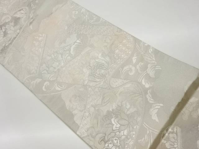 巻物に花唐草模様織出し袋帯【リサイクル】【中古】【着】 宗sou(prc)