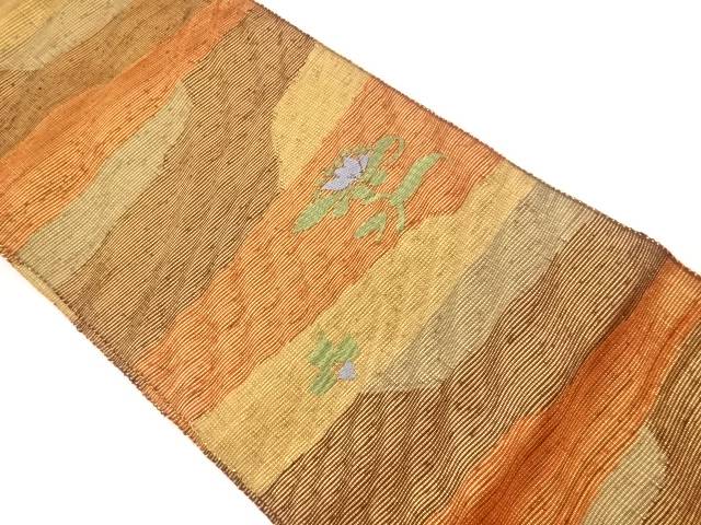 曲線に草花模様織出し名古屋帯【リサイクル】【中古】【着】 宗sou(prc)｜お茶道具・着物　【宗 sou】