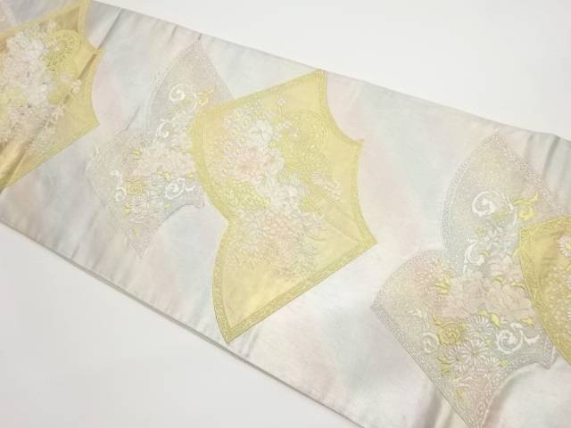 冊子に花車・花唐草模様織出し袋帯【リサイクル】【中古】【着】 宗sou(prc)