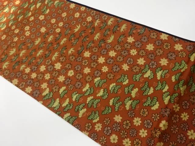 松竹に草花模様全通袋帯【リサイクル】【中古】【着】 宗sou(prc)
