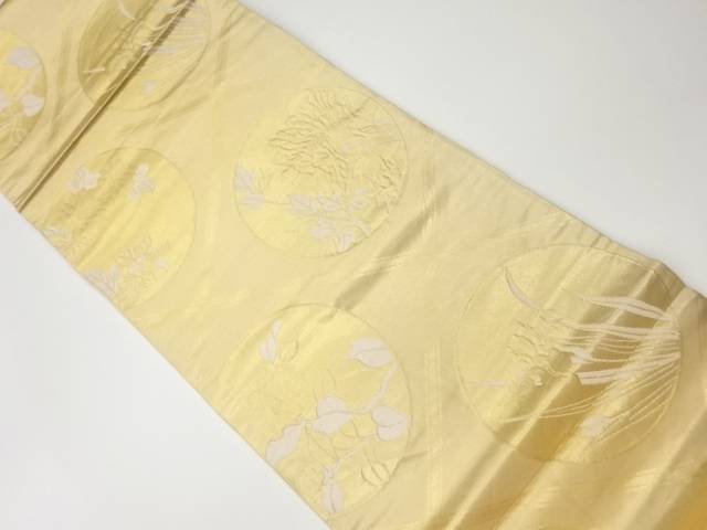 格天井に花模様織出し袋帯【リサイクル】【中古】【着】 宗sou(prc)