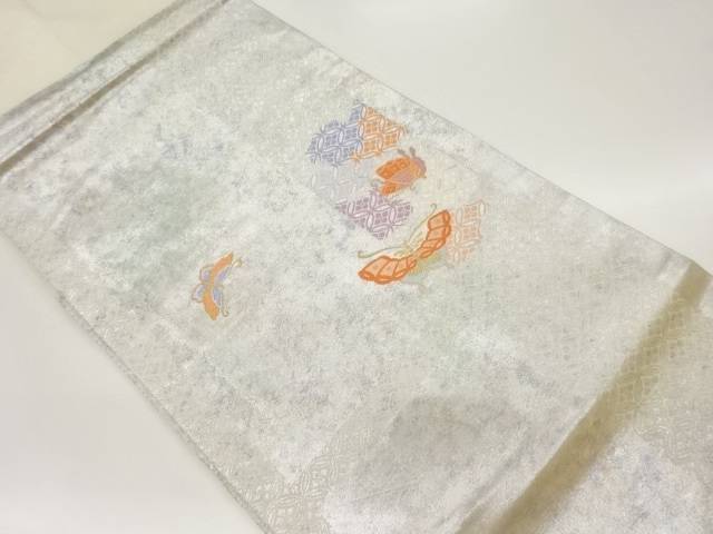 慶長錦引箔花菱七宝に蝶模様織出し名古屋帯【リサイクル】【中古】【着】 宗sou(prc) 7,862円