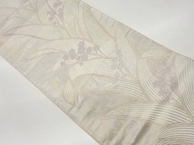 草花模様織出し袋帯【リサイクル】【中古】【着】 宗sou(prc)