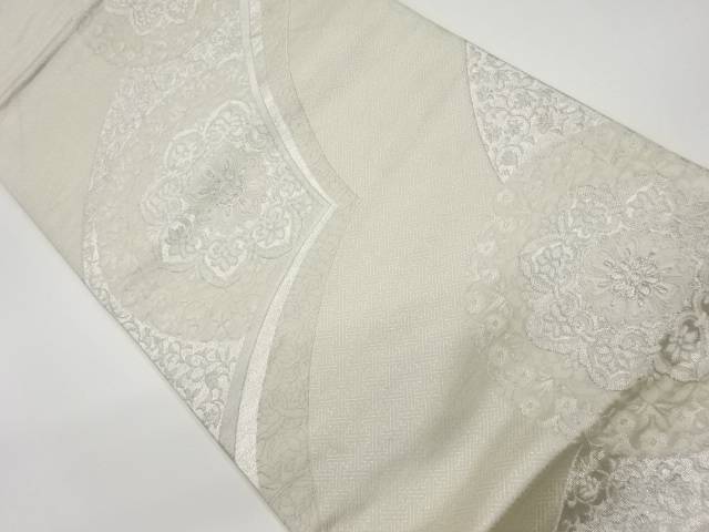 華文に花唐草模様織出し袋帯【リサイクル】【中古】【着】 宗sou(prc)