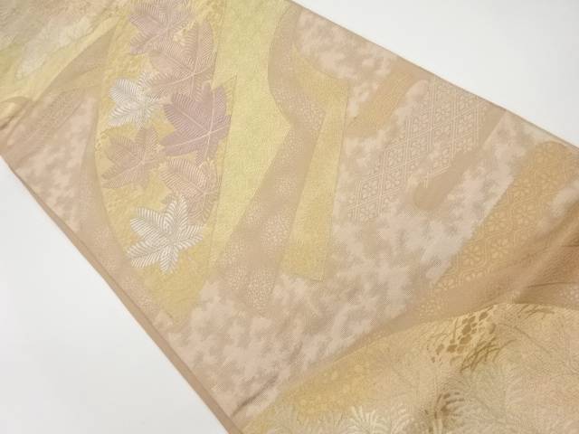 地紙に若松・古典柄模様織出し袋帯【リサイクル】【中古】【着】 宗sou(prc)
