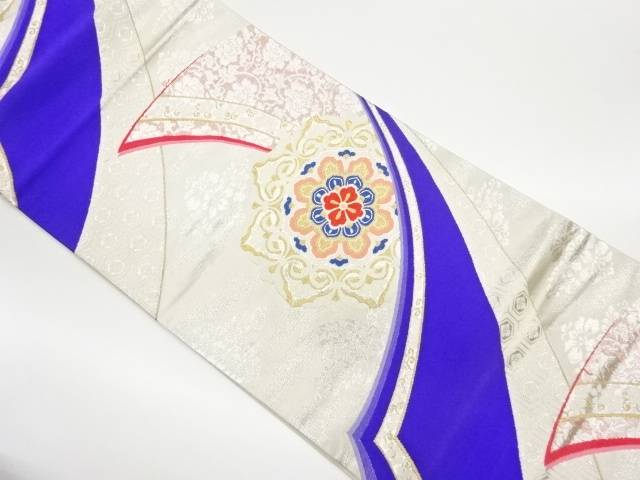 華文に花唐草・亀甲模様織出し袋帯【リサイクル】【中古】【着】 宗sou(prc)