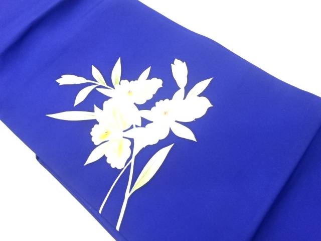 塩瀬手描き蘭模様名古屋帯【リサイクル】【中古】【着】 宗sou(prc)