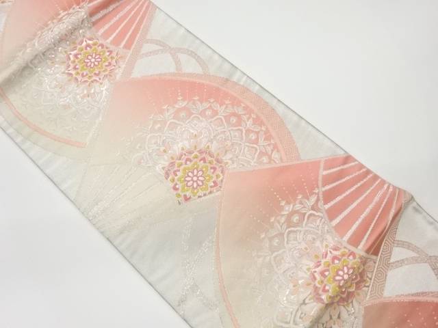 扇に華文模様織出し袋帯【リサイクル】【中古】【着】 宗sou(prc)