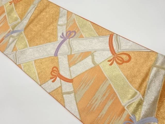 竹模様織出し袋帯【リサイクル】【中古】【着】 宗sou(prc)
