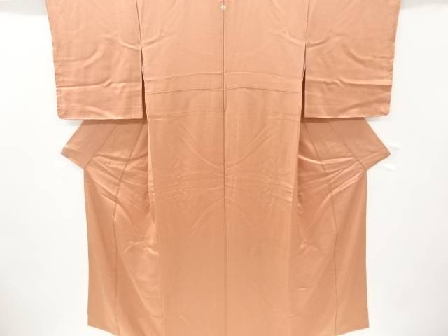花模様織り出し一つ紋色無地着物【リサイクル】【中古】【着】 宗sou(prc)