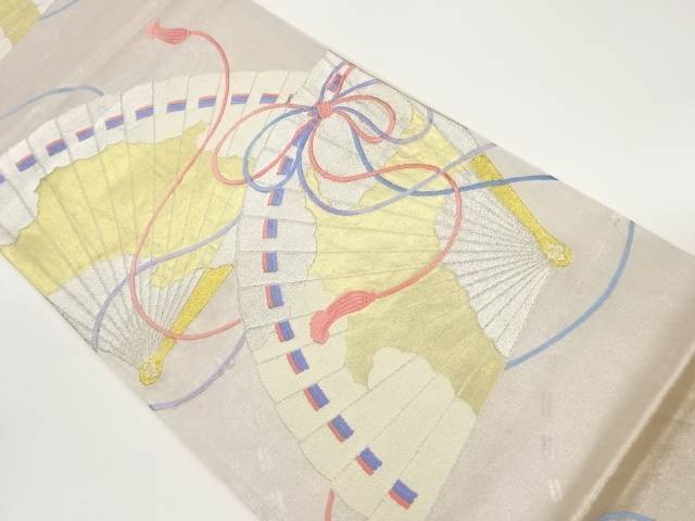 檜扇模様織出し袋帯【リサイクル】【中古】【着】 宗sou