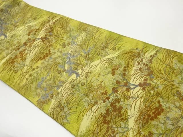 本場筑前博多秋草模様織出し名古屋帯【リサイクル】【中古】【着】 宗sou