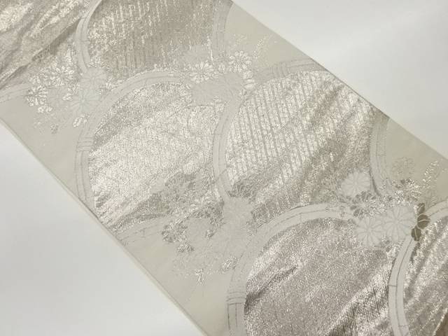 光悦垣に菊模様織出し袋帯【中古】【着】 宗sou