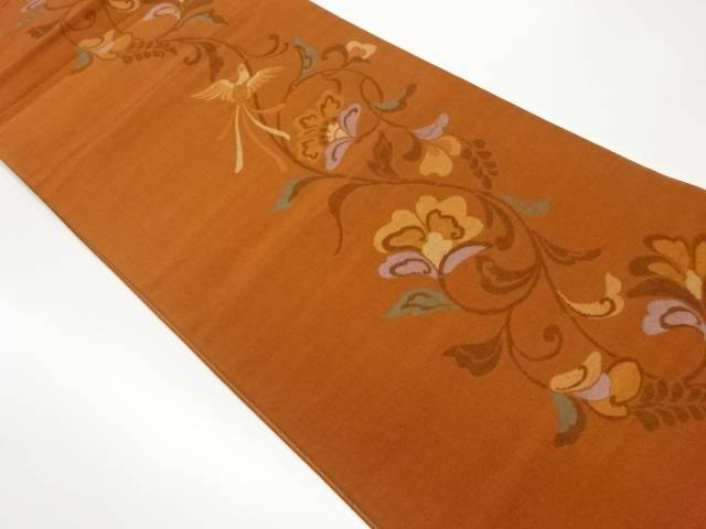花唐草に鳳凰模様織出し袋帯【中古】【着】 宗sou