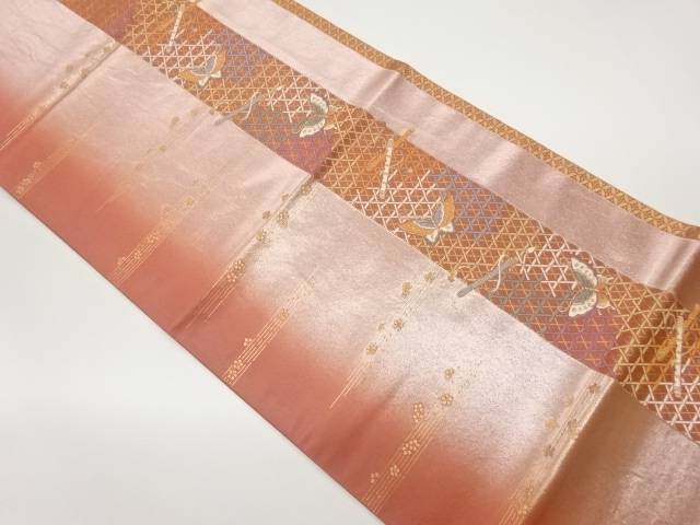 奏舞胡蝶笛文様織出し袋帯【中古】【着】 宗sou