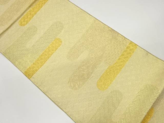 本場筑前博多　佐賀錦　ヱ霞に菱尽くし模様織り出し袋帯【中古】【着】 宗sou