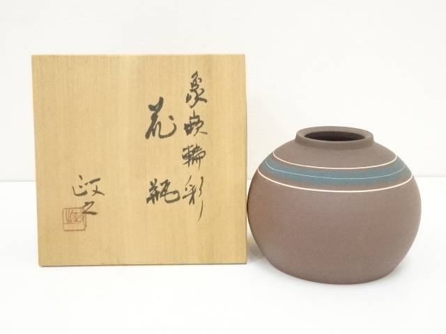 楽天市場】 今井政之造 象嵌輪彩花瓶（共箱）【中古】【道