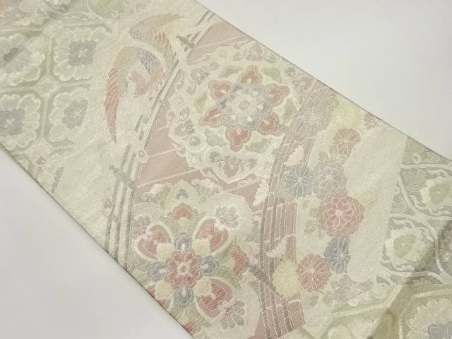 佐賀錦橋に華紋・鳳凰・草花模様織出し袋帯【中古】【着】 宗sou｜お茶道具・着物　【宗 sou】