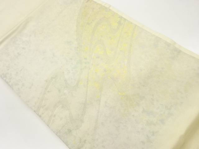 引箔流水模様織出し名古屋帯【中古】【着】 宗sou