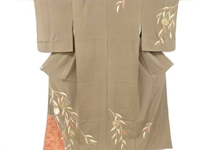 枝垂れ柳に雪輪・花模様訪問着【リサイクル】【中古】【着】 宗sou