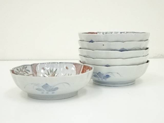 ys7160206; 古伊万里 染付 高砂松竹梅なます皿5客揃【道】 なます