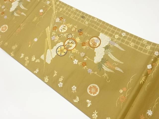 雲に鳳凰・花々・蝶模様織り出し袋帯【中古】【着】 宗sou 10,508円