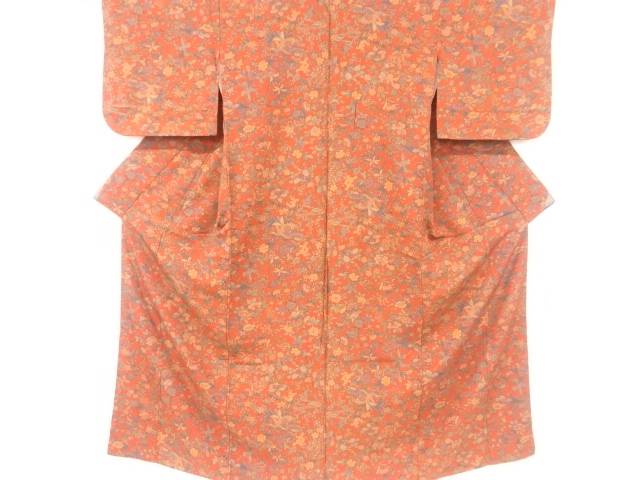 花鳥更紗模様小紋着物【リサイクル】【中古】【着】 宗sou
