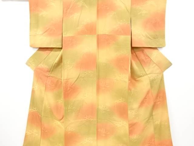 花模様織り出し暈し色無地着物【リサイクル】【中古】【着】 宗sou