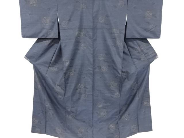 雲に毬飾りつけ織り出し発祥地泥大島紬御召しもの【再利用】【中古】【着】 宗sou