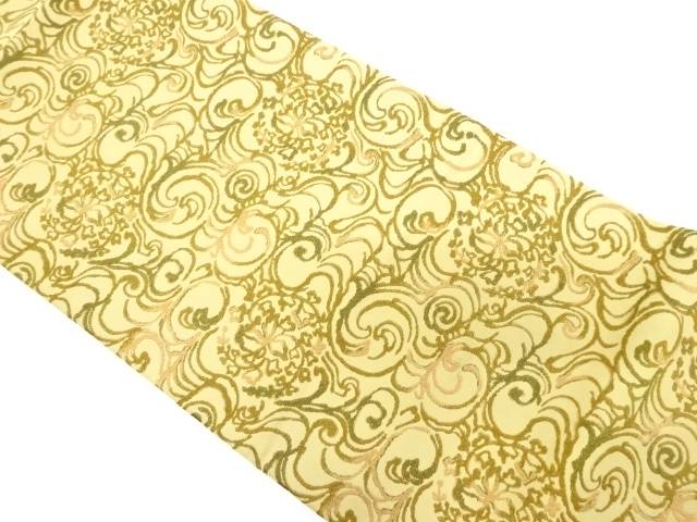 花唐草模様織出し全通袋帯【リサイクル】【中古】【着】 宗sou