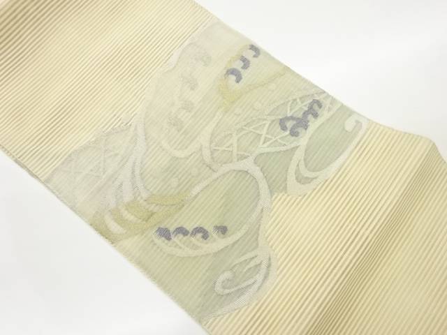 絽綴れ荒波模様織出し名古屋帯【中古】【着】 宗sou