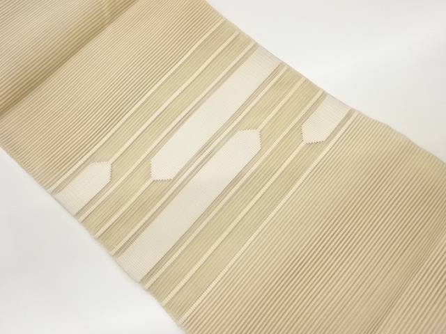 絽綴れ横段模様織出し名古屋帯【中古】【着】 宗sou