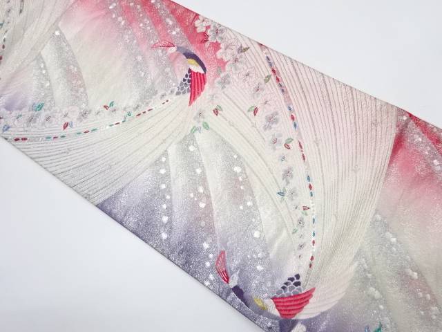 孔雀模様織り出し　暈し　袋帯【中古】【着】 宗sou